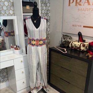 Anthropologie Colorful Striped Jumpsuit